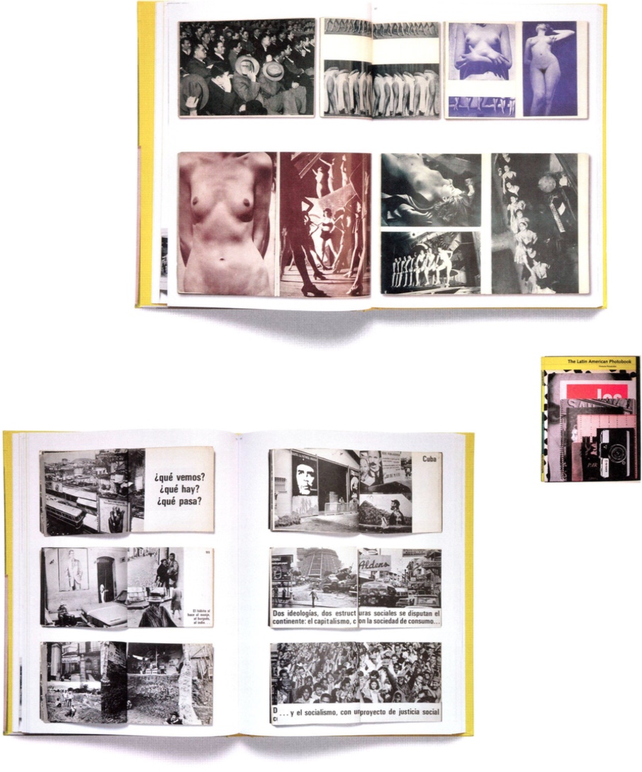 <p>Oben: Seiten aus <em>Molino Verde</em> von Agustín Jiménez, Mexico City (Ediciones Montmartre, 1932, 64 Seiten, 94 s/w Fotos)<br />Mitte: Umschlag von <em>The Latin American Photobook</em> von Horacio Fernández (Aperture Foundation Inc., 2011)<br />Unten: Seiten aus <em>Para verte mejor, América Latinavon</em> Paolo Gasparini, Mexico City (Siglo XXI Editores, 1972, 180 Seiten, 185 s/w Fotos)</p>